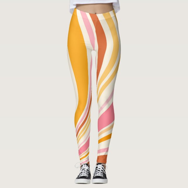Färgfyllda retrovibes leggings (Framsida)