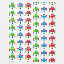 Färgfyllda robots Kids Duvet Cover Fleecefilt