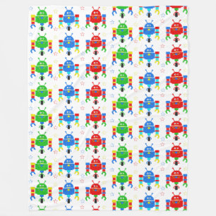 Färgfyllda robots Kids Duvet Cover Fleecefilt