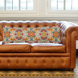 Färgfyllda roustiska blommor kroppskudde