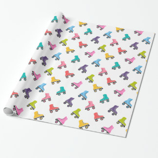 Färgfyllda rullskridskor Papper radbrytning Presentpapper