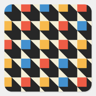 Färgfyllda rutor fyrkantigt klistermärke