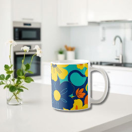 Färgfyllda ryska blommor-dopamin-Stil-Retro-blommo Kaffemugg