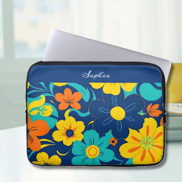 Färgfyllda ryska blommor-dopamin-Stil-Retro-blommo Laptop Fodral