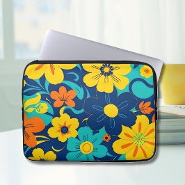 Färgfyllda ryska blommor-dopamin-Stil-Retro-blommo Laptop Fodral
