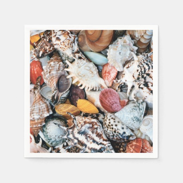 Färgfyllda seasheller pappersservett (Framsidan)