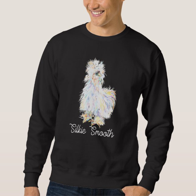 Färgfyllda silkies Smooth Sikie Chick Fluffy Chick Lång Ärmad Tröja (Framsida)