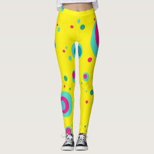 Färgfyllda sommarbubblor Gult Fresh mönster Leggings