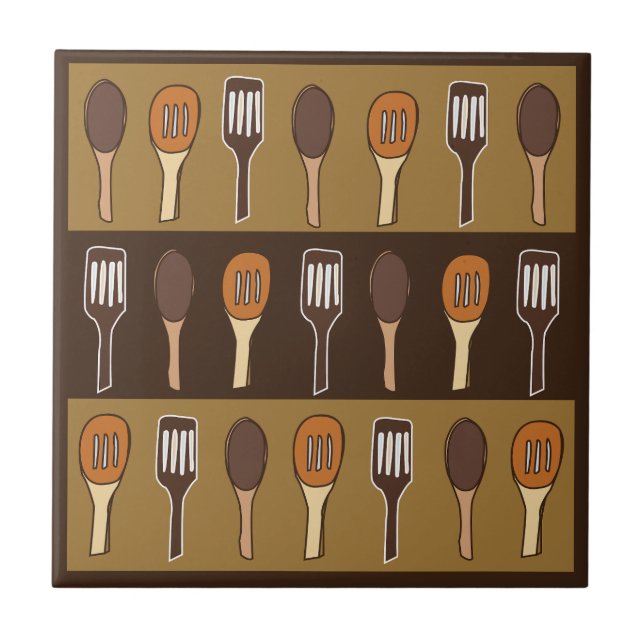 Färgfyllda spatula Kitchen Cooking Utensils Kakelplatta (Framsidan)