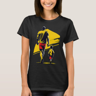 Färgfyllda sporter som illustrerar Far och Son Soc T Shirt