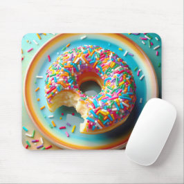 Färgfyllda sprinkler på en donut musmatta