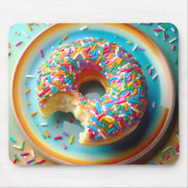 Färgfyllda sprinkler på en donut musmatta