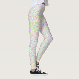 Färgfyllda sprinkler på vit Roligt Leggings