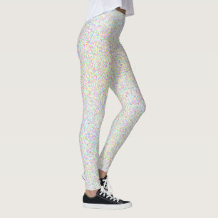 Färgfyllda sprinkler på vit Roligt Leggings