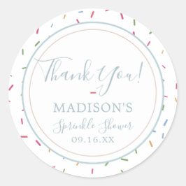 Färgfyllda sprinkles Baby Sprinkle Tack Runt Klistermärke