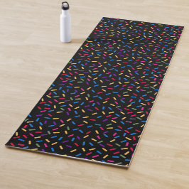 Färgfyllda sprinkles Black Yoga Mat