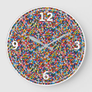 Färgfyllda sprinkles Ljusa färger barn Childrens Stor Klocka