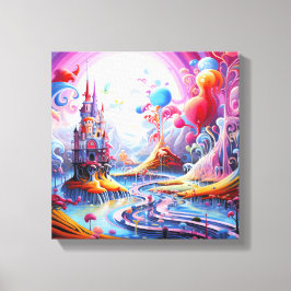 Färgfyllda surreala marker canvastryck