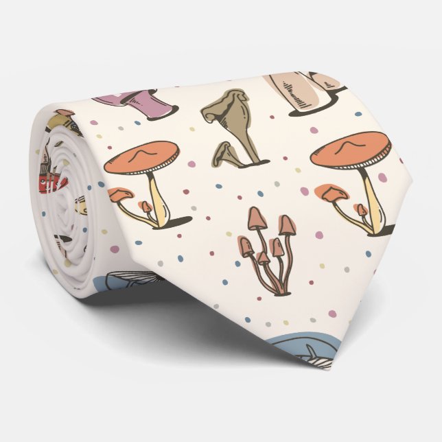 Färgfyllda svampar Doodle Mönster Slips (Rullad)