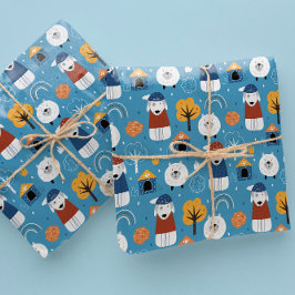 Färgfyllda tecknader, galna hund presentpapper