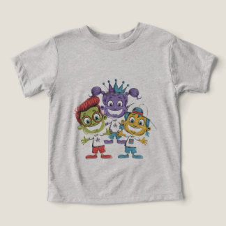 Färgfyllda Tecknader med uppspelningsuttryck T Shirt