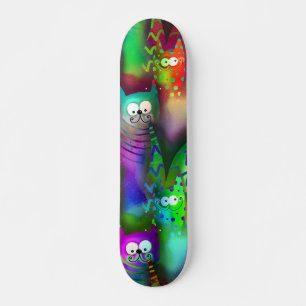 Färgfyllda Tecknader Mini Skateboard Bräda 18,5 Cm