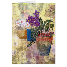 Färgfyllda trädgårdsblommor hälsningskort