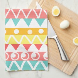 Färgfyllda trianglar och cirklar kökshandduk
