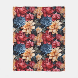 Färgfyllda tropiska Blommigtar Fleece Blanket