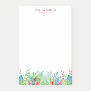 Färgfyllda tropiska blommor post-it block