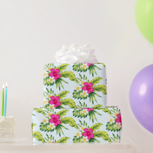 Färgfyllda tropiska blommor Vibe Bouquet Mönster Presentpapper