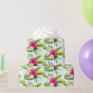 Färgfyllda tropiska blommor Vibe Bouquet Mönster Presentpapper