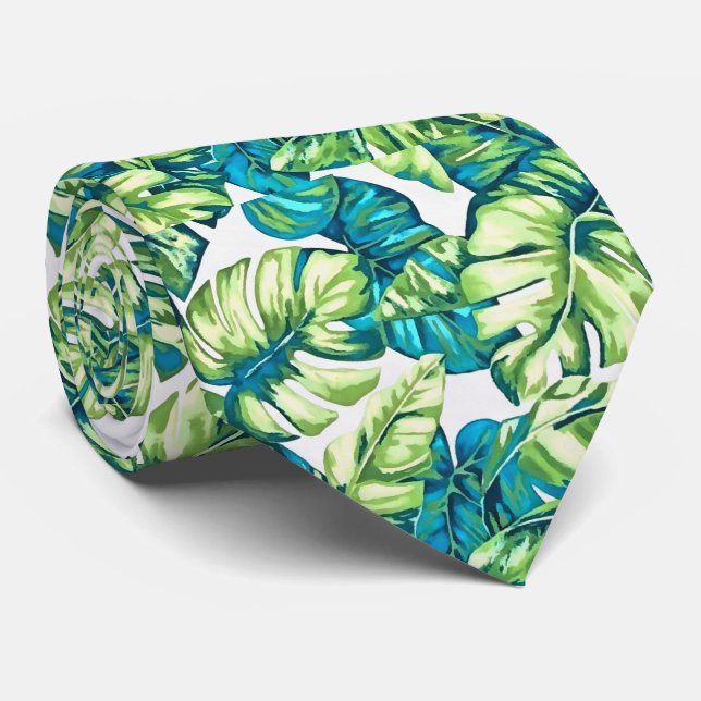 Färgfyllda tropiska Löv av Banana och Monstera Slips (Rullad)