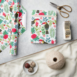 Färgfyllda tuscantropiska blommor mönster presentpapper