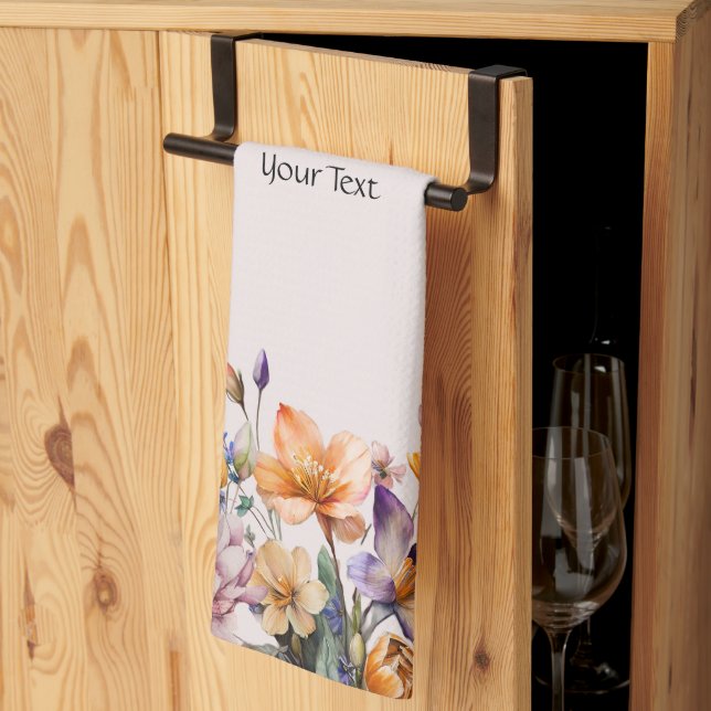 Färgfyllda Vår blommor Köksindukar Kökshandduk (Thirds Fold)