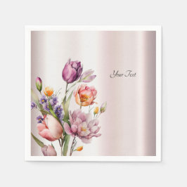 Färgfyllda Vår blommor Napkins Pappersservett