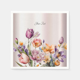 Färgfyllda Vår blommor Napkins Pappersservett