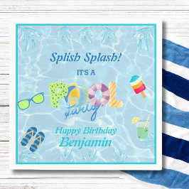 Färgfyllda Vatten Boys Swimming Bassäng Party Napk Pappersservett