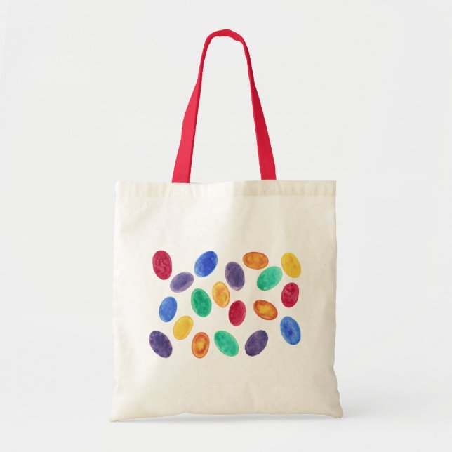 Färgfyllda vattenfärgade Påskägg Jelly Beans Bags Tygkasse (Framsidan)