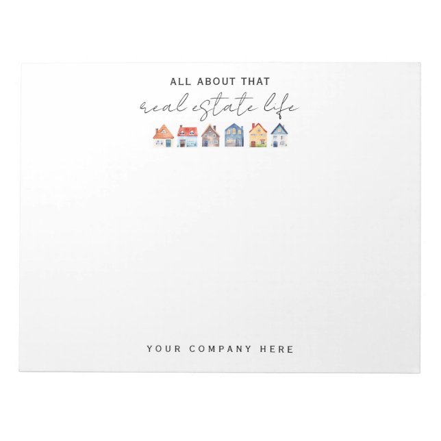 Färgfyllda vattenfärghus Real Gods Anteckningsblock (Framsida)