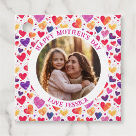 Färgfyllda vattenfärgsfoto Mors dag Gåvor Etiketter