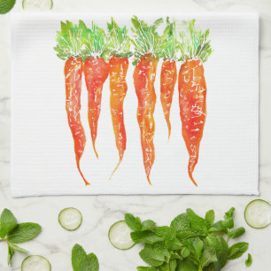 Färgfyllda vattenfärgskarroter Kitchen Towel Kökshandduk