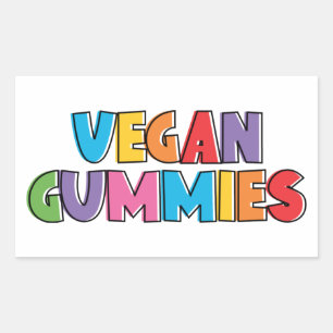 Färgfyllda Vegan Gummies Rektangulärt Klistermärke