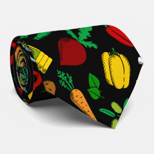 Färgfyllda vegetabiliska ikoner slips