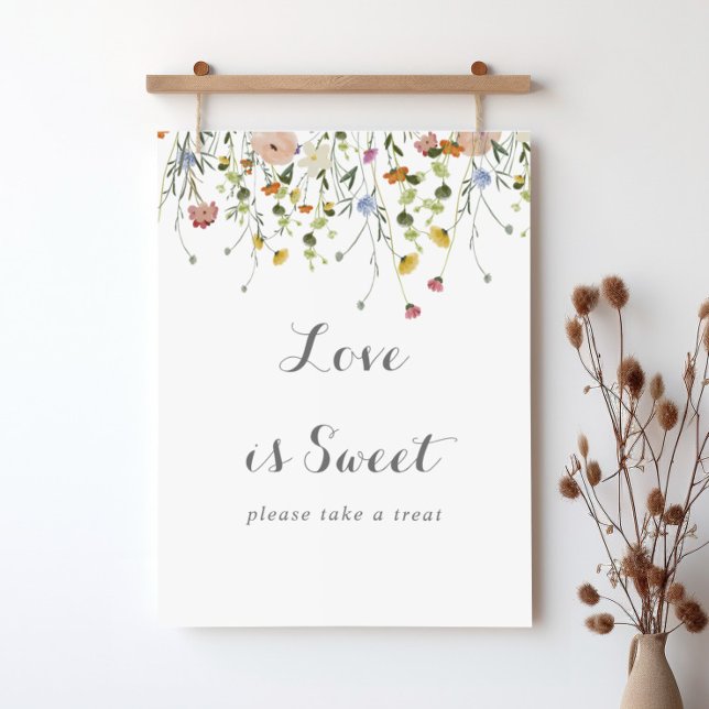 Färgfyllda Vilder Blommor Kärlek är söta tecken Poster (Skapare uppladdad)