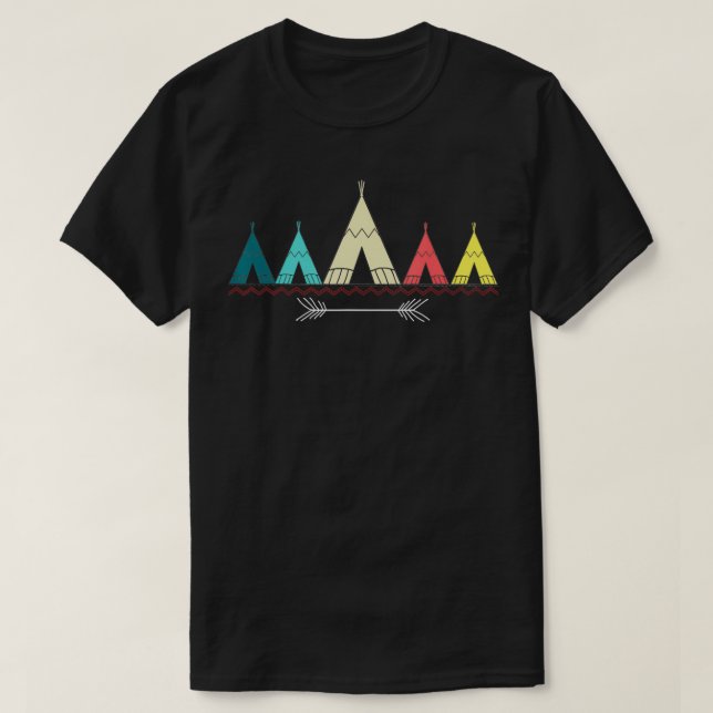 Färgfyllda Vintagar av inhemsk Indian T Shirt (Design framsida)