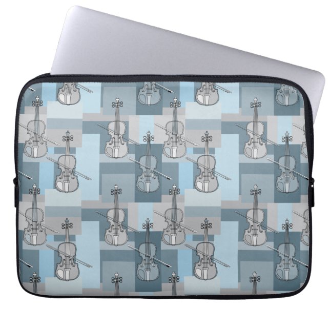 Färgfyllda violinblock laptop fodral (Framsidan)