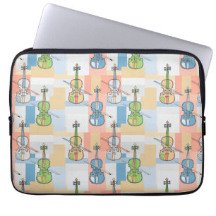 Färgfyllda violinblock laptop fodral