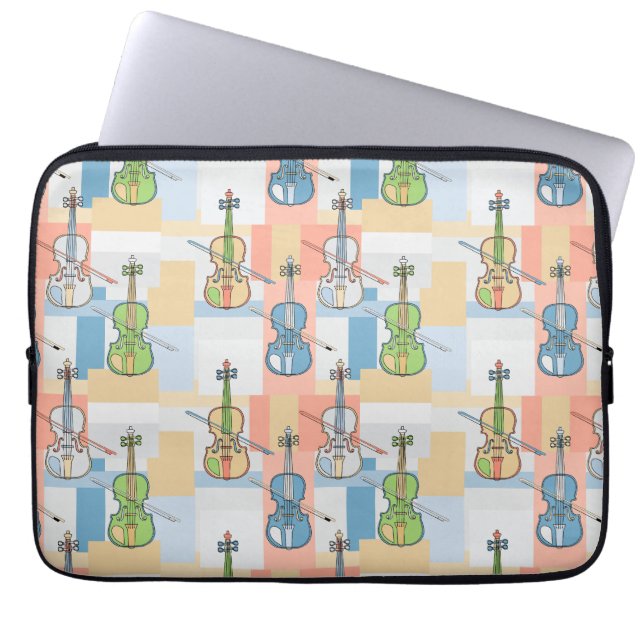 Färgfyllda violinblock laptop fodral (Framsidan)