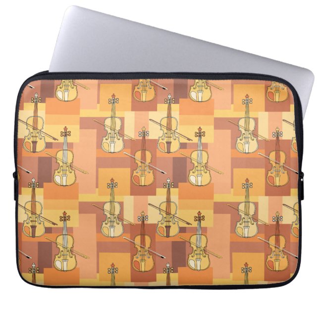 Färgfyllda violinblock laptop fodral (Framsidan)